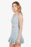 Sandro Blue/White Cropped Top Mini Skirt Set Size 34/0