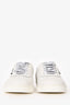 Pre-loved Chanel™ White Leather Logo Lace Up CC Low Top Sneakers Size 40
