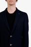 Tombolini Navy Virgin Wool Single Breasted Jacket Size 52