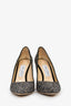 Jimmy Choo Blue Glitter Heels Size 38.5
