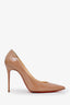 Christian Louboutin Nude Patent Leather Pointed Toe Heels Size 37.5
