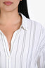 Joie White Black Pinstripe Shirt Size XL