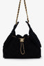 Petit sac hobo Chanel 25 en daim noir