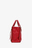Balenciaga Red Calfskin Leather Mini Papier A4 Magnet Tote Bag with Strap