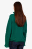 Sacai Green Wool Fringe Mockneck Sweater Size 2