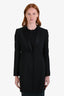 Dolce & Gabbana Black Wool Silk Collar Single Button Long Blazer Size 40