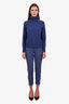Max Mara Blue Straight Leg Trousers Size 4