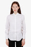 Brunello Cucinelli White Cotton Beaded Detail Button Up Shirt Size S