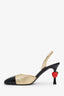 Pre-loved Chanel™ Métiers d’art 2026 Gold/Black Lambskin Slingback Heels Size 40C