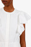 Chloe White Cotton Ruffled Midi Dress Size 36