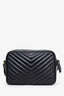 Saint Laurent Black Leather Lou Monogram Camera Bag