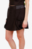 Prada Black Silk Mini Skirt with Pockets Size 40