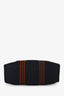 Hermès Navy Canvas Brown Stripe Fourre Tout GM Tote