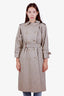 Burberry Beige Wool Cotton Double Lined Belted Trench Coat Size S