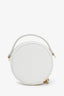 Prada White Saffiano Leather Mini Crossbody Round Bag