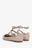 Valentino Nude Patent Leather Cage Rockstud Flats Size 35.5