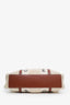 Chloe White/Brown Shearling Calfskin Large Woody Ribbon Tote