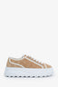 Gucci Brown Monogram Suede Tennis 1977 Platform Faux-Shearing Sneakers Size 37