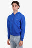 Balenciaga Blue Cotton Zip Up Logo Sweater Size XS