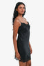 Ermanno Scervino Black Silk Lace Detail Mini Slip Dress Size 40