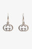 Gucci Sterling Silver Interlocking G Drop Earrings