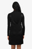 Maje Black Satin Jewelled Strap Mock Neck Jumper Mini Dress Size 34