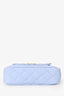 Pre-loved Chanel™ Light Blue Quilted Caviar Small Wavy Hobo GHW