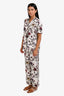 Christian Dior White/Multi Silk Floral Short Sleeve Top + Pant Set Size 2