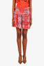 IRO Red Printed Ruffle Mini Skirt Size 40
