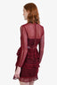 Self-Portrait Burgundy Lace Long Sleeve Mini Dress Size 6