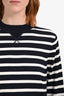 Sacai Navy Blue/White Cotton Striped Drawstring Sweater Size 1