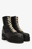 The Kooples Black Leather Platform Lace Up Combat Boots Size 39
