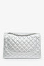 Pre-loved Chanel™ 2009-2010 Silver Lambskin Maxi Single Flap Bag