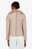 Yves Salomon Pink Lamb Leather and Shearling Reversible Jacket Size 34
