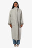Manteau long en laine gris chiné Dusan Taille XS