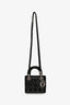 Christian Dior 2017 Black Satin Crystal Embellished Mini Lady Dior With Strap