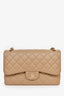 Pre-Loved Chanel™ 2022+ Taupe Caviar Leather Jumbo Classic Double Flap Shoulder Bag