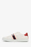 Gucci Cream Leather Ace Stripe Low Top Sneakers Size 36.5