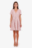 Maje Pink Tweed Short Sleeve Button Front Mini Dress Size 40