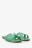 Hermès Vert Pomme Epsom Calfskin Leather Oran Sandals Size 37.5