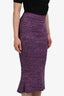 Stella McCartney Purple Cotton Midi Skirt Size 38