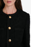 Celine Black Mohair Blend Gold Button Blazer Size 40