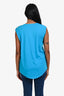 Balmain Blue Logo Muscle Top with Gold Buttons Size 38