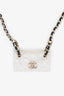 Pre-loved Chanel™ 23C White Resin CC Matelasse Leather Chain Bag Necklace