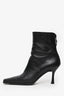 Stuart Weitzman Black Leather Square-to-Pointed Toe Heeled Ankle Boots Size 4.5