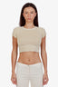 Lovers and Friends Beige Short Sleeve Cropped Sweater Size XS