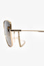 Givenchy Gold Tone Wire Frame Sunglasses with Chain