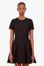 Valentino Black Pleated Flared Mini Dress Size 38