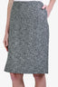 Gucci 2025 Black/White Boucle Slit Pencil Skirt Size 40