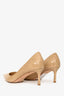 Jimmy Choo Beige Patent Aurora Pointed Toe Pumps Size 37.5